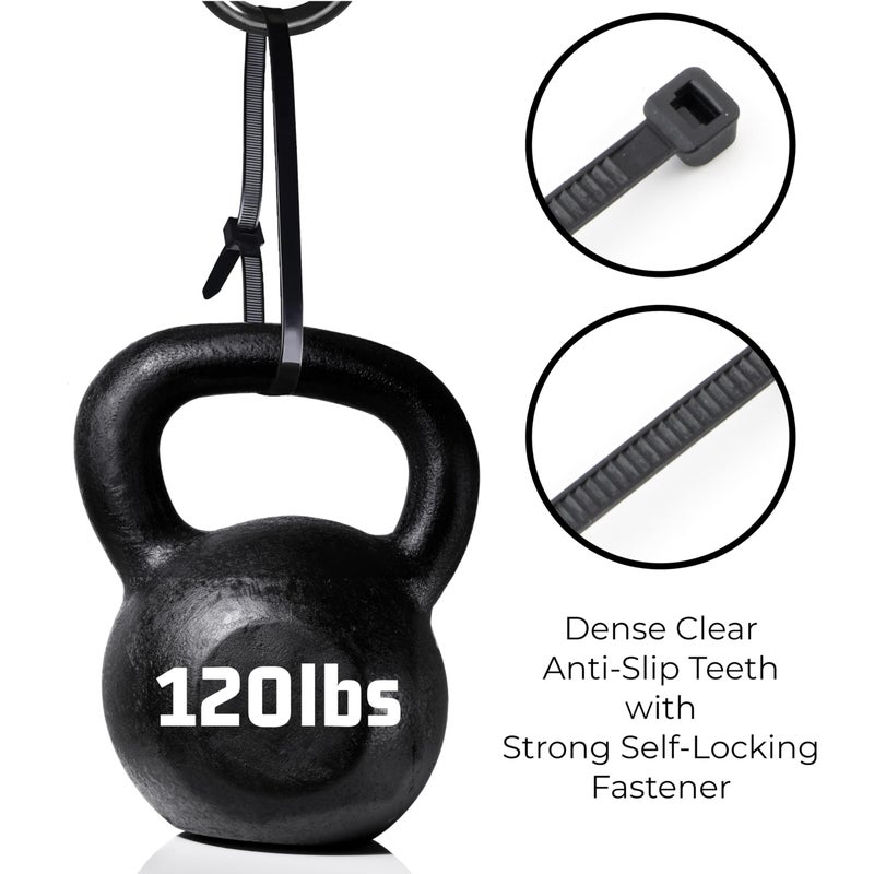 Bolt Dropper رباطات كابل سوداء بطول 15 بوصة (عبوة 100)، قوة شد 120 رطل - ثقيلة التحمل، قفل ذاتي من النايلون الممتاز لربط الكابلات للاستخدام الداخلي والخارجي من بولت دروبر (أسود) - Image 5